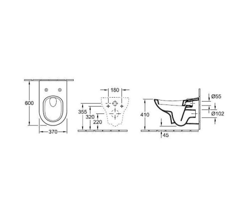 Унитаз подвесной Villeroy & Boch My Nature 370x600 мм 561010R1