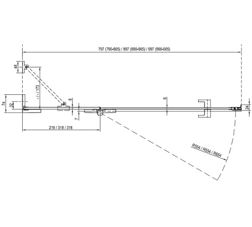 Набор крепежа RAVAK B SET BSD2-L 80, 90 хром D01000A084