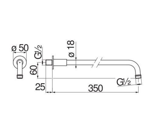 Держатель верхнего душа Paffoni 35 см бронза AD138/4BR