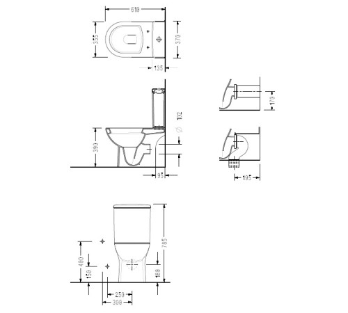 Унитаз напольный Serel Friendly с сиденьем микролифт 6716SL
