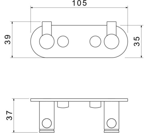 Крючок двойной Aquanet Европа хром AQ4102CR