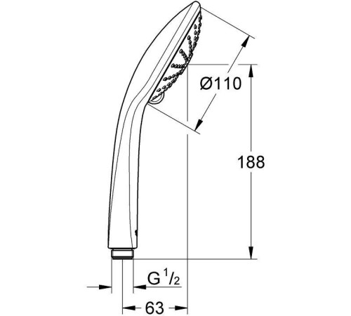 Ручной душ GROHE Euphoria Massage 110 III 3 режима хром 27221000