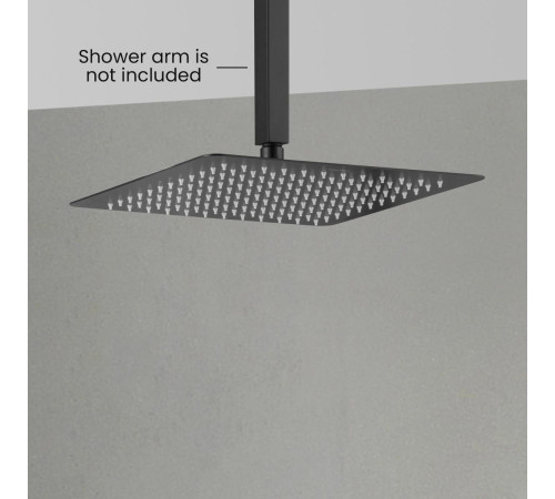 Верхний душ Aquanet AQ2074MB квадратный 300х300х2 мм матовый черный AQ2074MB