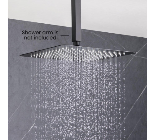 Верхний душ Aquanet AQ2074MB квадратный 300х300х2 мм матовый черный AQ2074MB