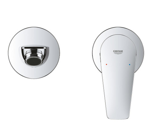 Смеситель для раковины Grohe BauEdge на 2 отверстия настенный хром 20474001