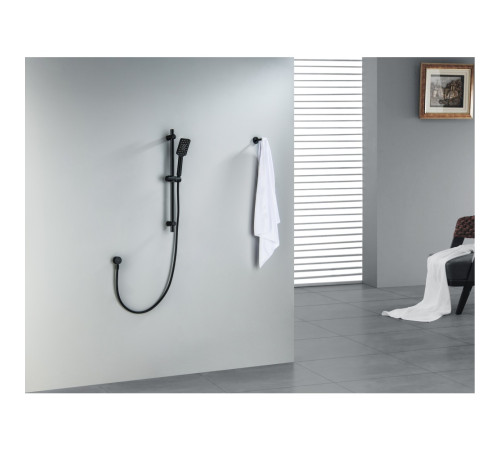 Душевой гарнитур Aquanet Лира 3jet 65 см матовый черный AQ2018MB