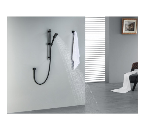 Душевой гарнитур Aquanet Лира 3jet 65 см матовый черный AQ2018MB