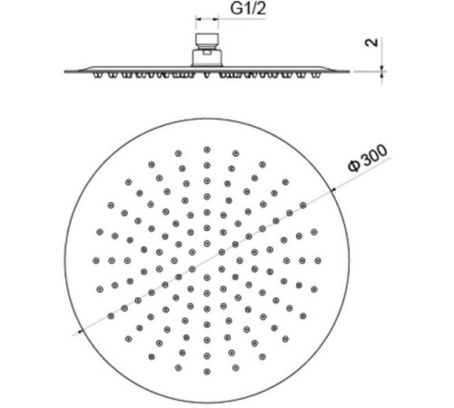 Верхний душ Aquanet AQ2075CR круглый 300х2 мм хром AQ2075CR