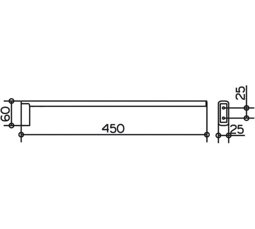 Полотенцедержатель KEUCO EDITION 400 450 мм одинарный неповоротный хром 11520010000