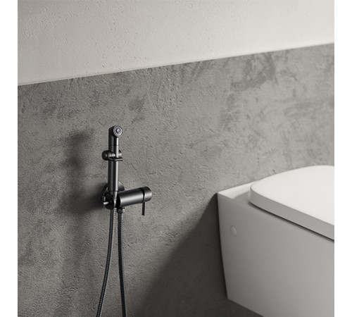 Смеситель для биде Lemark Solo встраиваемый с гигиеническим душем черный LM7166BL