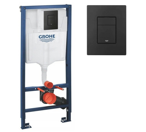 Система инсталляции для подвесного унитаза GROHE Solido 3 в 1 с панелью смыва 38966KF0 матовый черный 38811KF0