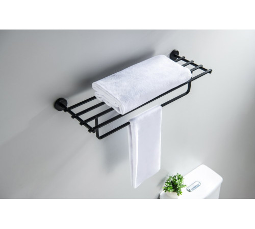 Полка для полотенец Aquanet БЕТТА матовый черный AQ4615MB