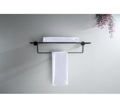 Полка для полотенец Aquanet БЕТТА матовый черный AQ4615MB