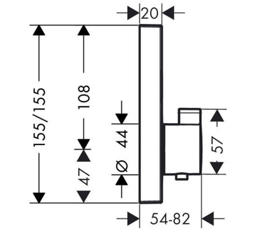 Комплект термостатического смесителя для душа Hansgrohe ShowerSelect 15763000/01800180 15763000S
