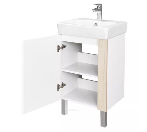 Комплект мебели для ванной Aquaton Кантри 50 Белый/Дуб Верона с раковиной НЕО-50 1A2578K0AHB20