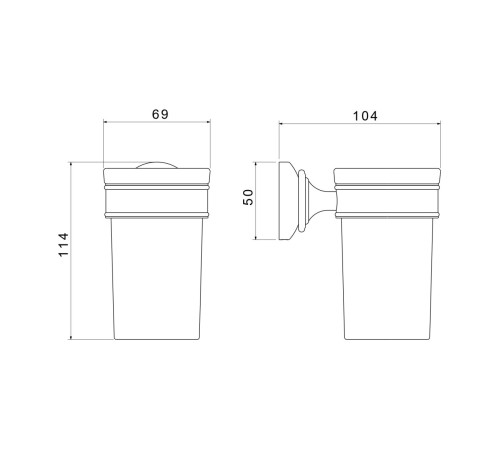 Стакан с держателем Aquanet Классик полированное золото AQ4527PG