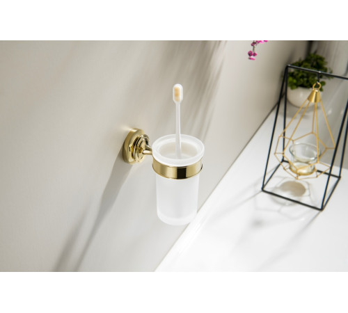 Стакан с держателем Aquanet Классик полированное золото AQ4527PG