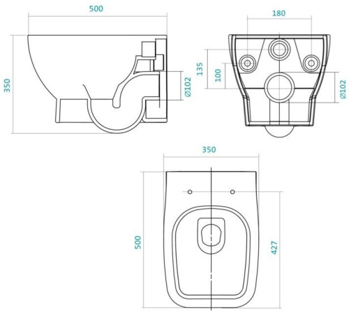 Унитаз подвесной Santek Нео сиденье дюропласт микролифт 1.WH30.2.423