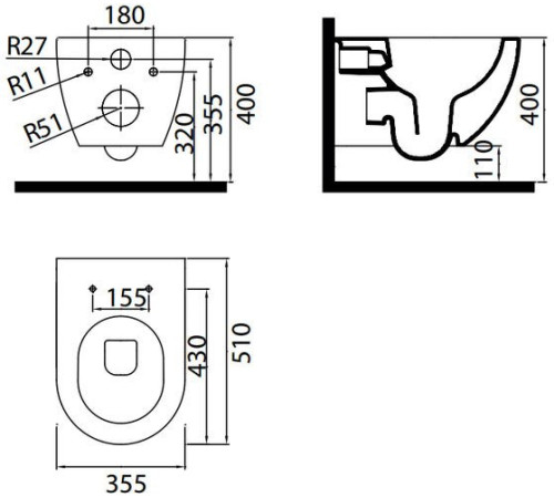 Унитаз подвесной RAVAK Uni Chrome RimOFF безободковый белый X01535