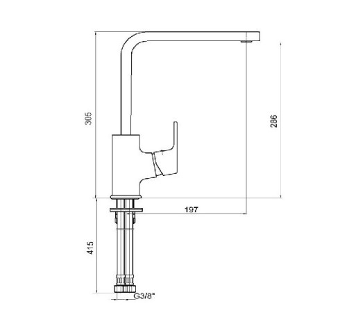 Смеситель для кухни TRES TIERA 286 красный хром 103318123EX
