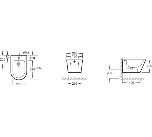 Биде подвесное Jacob Delafon Rodin белый EMJ0002-00