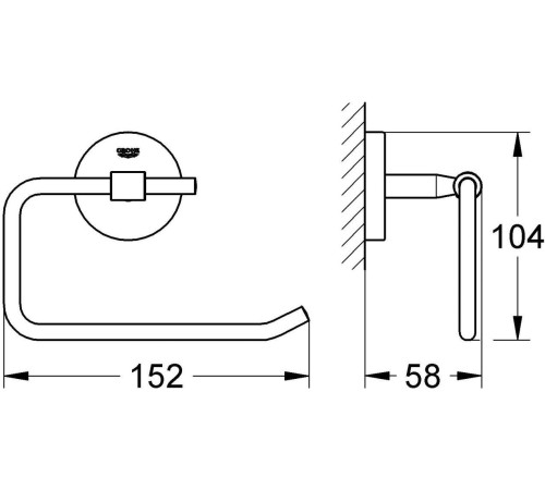 Держатель для туалетной бумаги GROHE BauCosmopolitan хром 40457001
