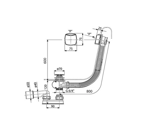 Сточный комплект RAVAK хром II 800 мм квадратный X01506
