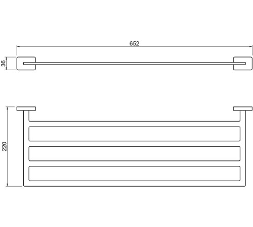 Полка для полотенец с держателем Aquatek Libra матовый черный AQ4322MB