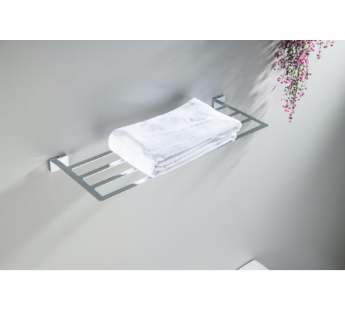 Полка для полотенец с держателем Aquatek Libra хром AQ4322CR
