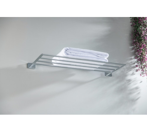 Полка для полотенец с держателем Aquatek Libra хром AQ4322CR