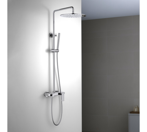 Душевая система со смесителем для ванны Aquanet Лира 300 мм хром AQ2440CR