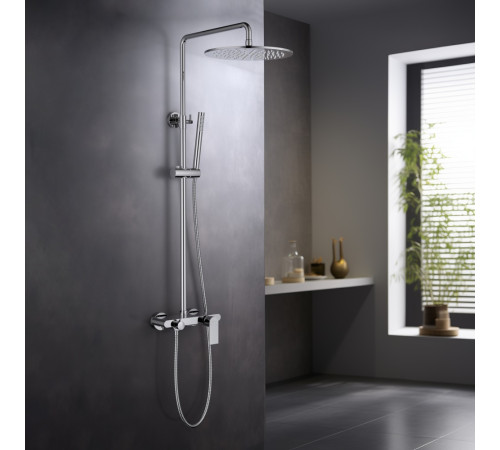 Душевая система со смесителем для ванны Aquanet Лира 300 мм хром AQ2440CR