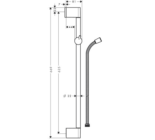 Штанга для душа Hansgrohe UnicaC 90 см хром 27615000