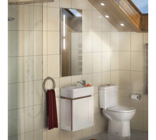 Комплект мебели для ванной AQUATON Эклипс М 65 тумба подвесная эбони светлый правая и раковина Эрис 1A1728K1EK49R