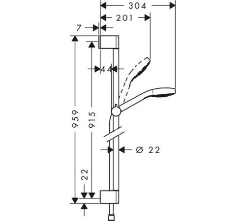 Душевой гарнитур Hansgrohe Croma Select S Vario 90 см белый/хром 26572400