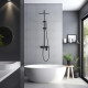 Душевая система со смесителем для ванны Aquanet Лира 300 мм матовый черный AQ2440MB