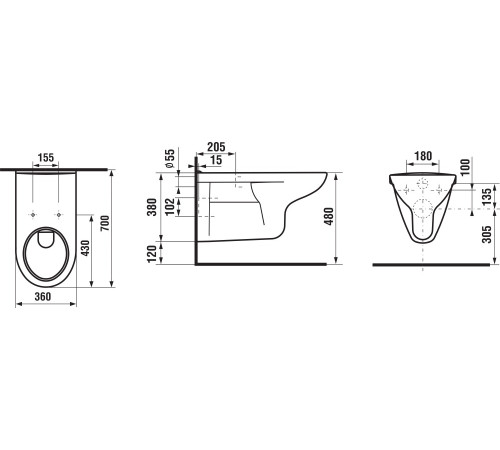 Унитаз подвесной Jika Olymp удлиненный 2064.2.000.000.1