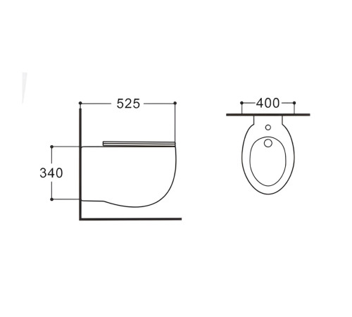 Биде подвесное Aquanet Альтаир с крепежом AQ1089-00
