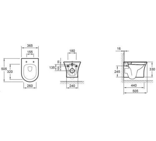 Чаша унитаза подвесного Jacob Delafon Aleo безободковая EDAH132-0