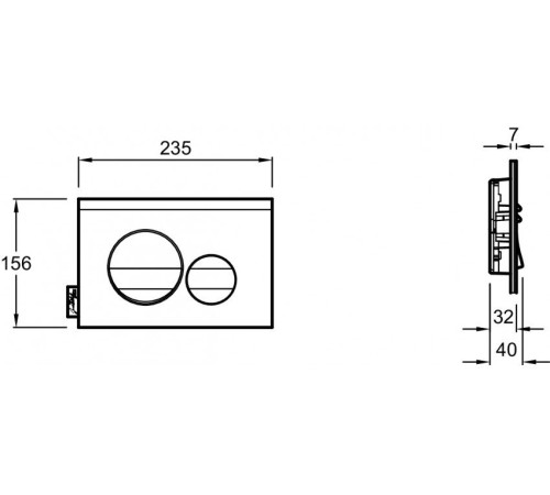 Панель смыва Jacob Delafon круглый дизайн матовый белый/глянцевый белый E20859-00-MWH