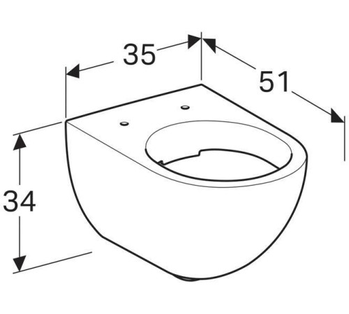 Унитаз подвесной Geberit Acanto Rimfree 510х355 мм белый 500.600.01.2