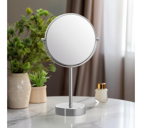 Зеркало косметическое настольное Aquanet 5x увеличение хром AQ4914CR