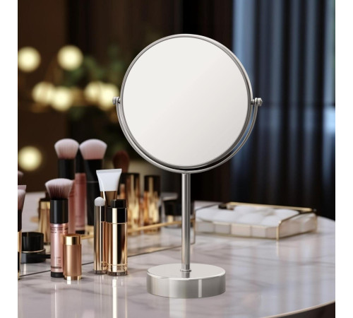 Зеркало косметическое настольное Aquanet 5x увеличение хром AQ4914CR