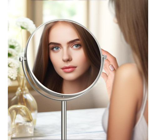Зеркало косметическое настольное Aquanet 5x увеличение хром AQ4914CR