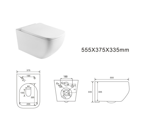 Унитаз подвесной Aquanet Медея Tornado безободковый с сиденьем микролифт AQ1537T-00