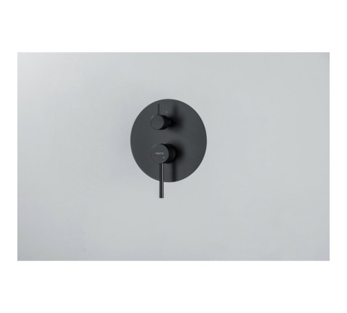 Смеситель для ванны встраиваемый Aquanet Европа 2 режима внешняя и скрытая часть матовый черный AQ1346MB