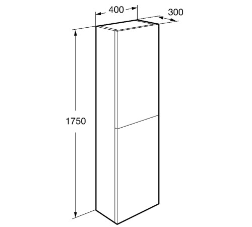 Шкаф-колонна Roca Ona реверсивная 400x300x1750 мм темный вяз 857635511