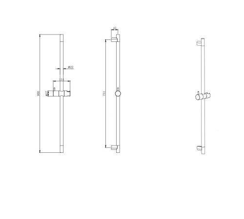 Душевая штанга Aquatek Вега матовый черный AQ2000MB