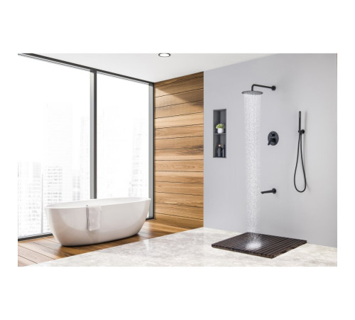 Душевой комплект 4 в 1 Aquanet Betta 3 режима матовый черный AQ1173MB