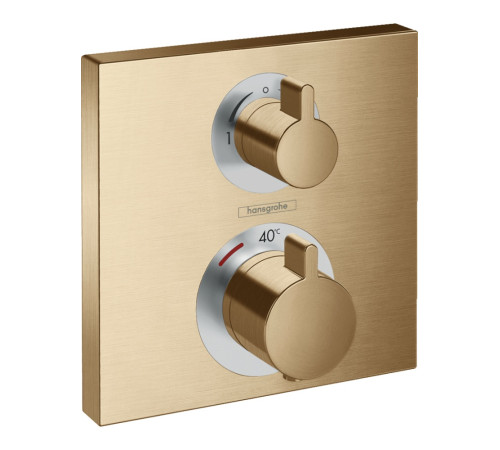 Комплект термостатического смесителя для душа Hansgrohe Ecostat Square шлифованная бронза 15714140/01800180 15714140S